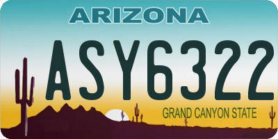 AZ license plate ASY6322