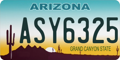 AZ license plate ASY6325