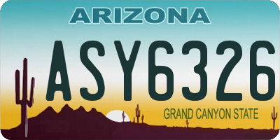 AZ license plate ASY6326