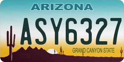 AZ license plate ASY6327
