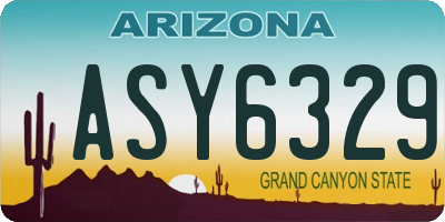 AZ license plate ASY6329