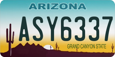 AZ license plate ASY6337