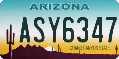 AZ license plate ASY6347