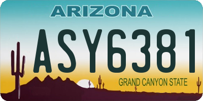 AZ license plate ASY6381