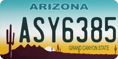 AZ license plate ASY6385