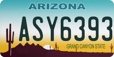 AZ license plate ASY6393