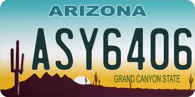 AZ license plate ASY6406