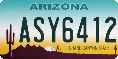 AZ license plate ASY6412
