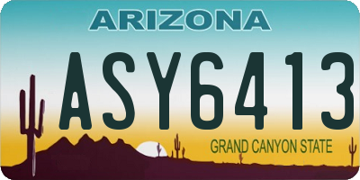 AZ license plate ASY6413