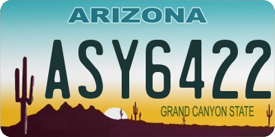 AZ license plate ASY6422