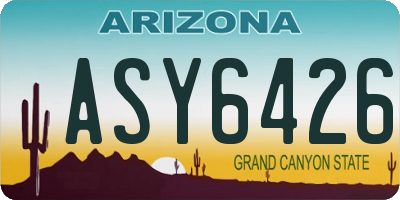 AZ license plate ASY6426
