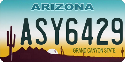 AZ license plate ASY6429