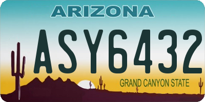 AZ license plate ASY6432