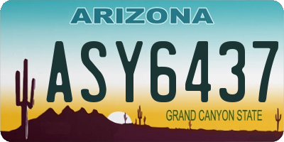 AZ license plate ASY6437