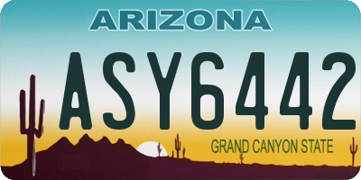 AZ license plate ASY6442
