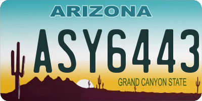AZ license plate ASY6443