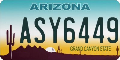 AZ license plate ASY6449