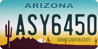 AZ license plate ASY6450