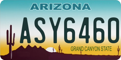 AZ license plate ASY6460