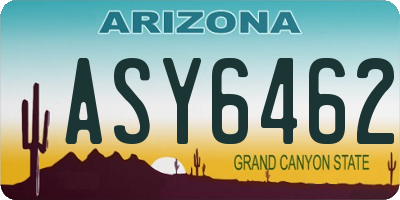 AZ license plate ASY6462
