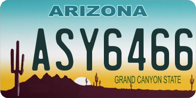 AZ license plate ASY6466