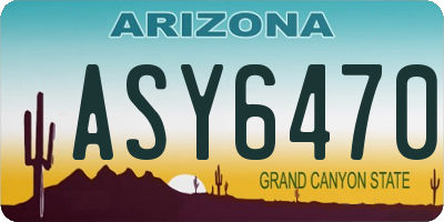 AZ license plate ASY6470