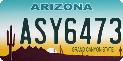 AZ license plate ASY6473