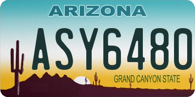 AZ license plate ASY6480