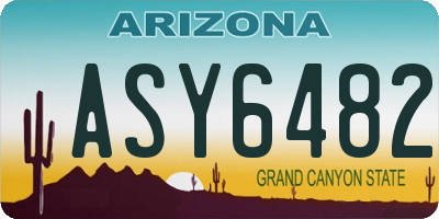 AZ license plate ASY6482