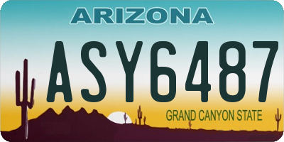 AZ license plate ASY6487