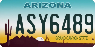 AZ license plate ASY6489