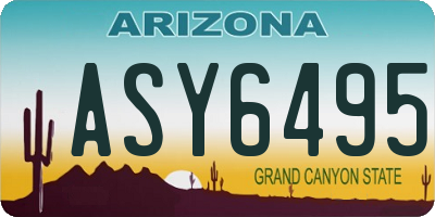 AZ license plate ASY6495