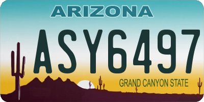 AZ license plate ASY6497