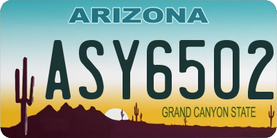 AZ license plate ASY6502