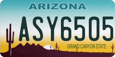 AZ license plate ASY6505