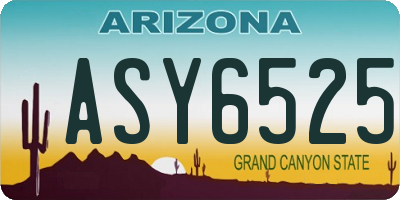 AZ license plate ASY6525