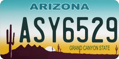 AZ license plate ASY6529