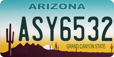 AZ license plate ASY6532