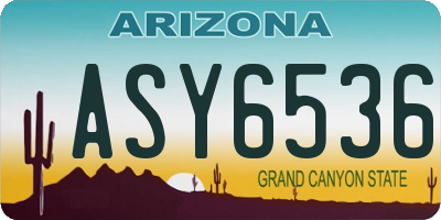AZ license plate ASY6536