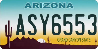AZ license plate ASY6553