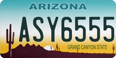 AZ license plate ASY6555