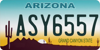 AZ license plate ASY6557
