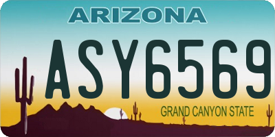 AZ license plate ASY6569