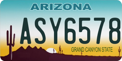 AZ license plate ASY6578