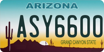 AZ license plate ASY6600
