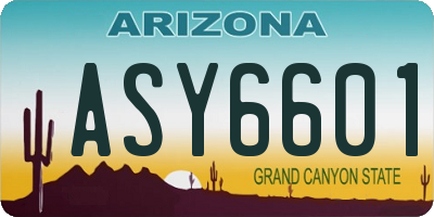 AZ license plate ASY6601