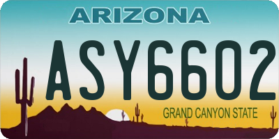 AZ license plate ASY6602
