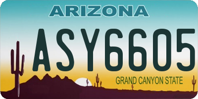 AZ license plate ASY6605