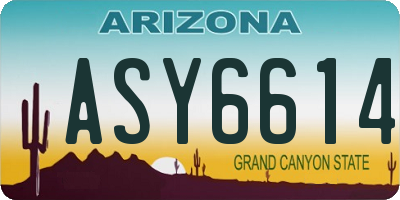 AZ license plate ASY6614