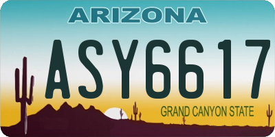AZ license plate ASY6617